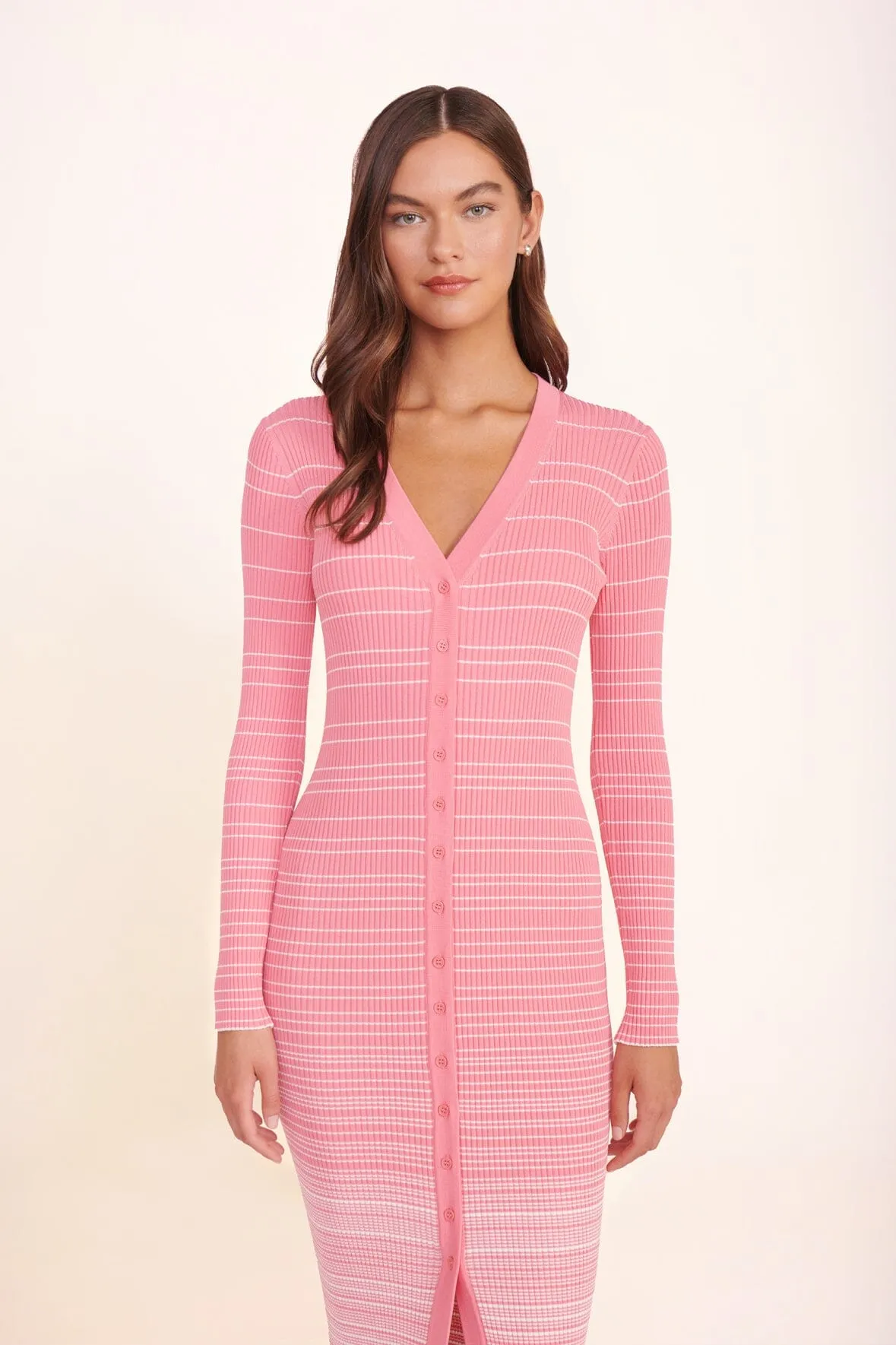 SHOKO SWEATER | CORAL PINK WHITE sold by STAUD product image thumbnail 3