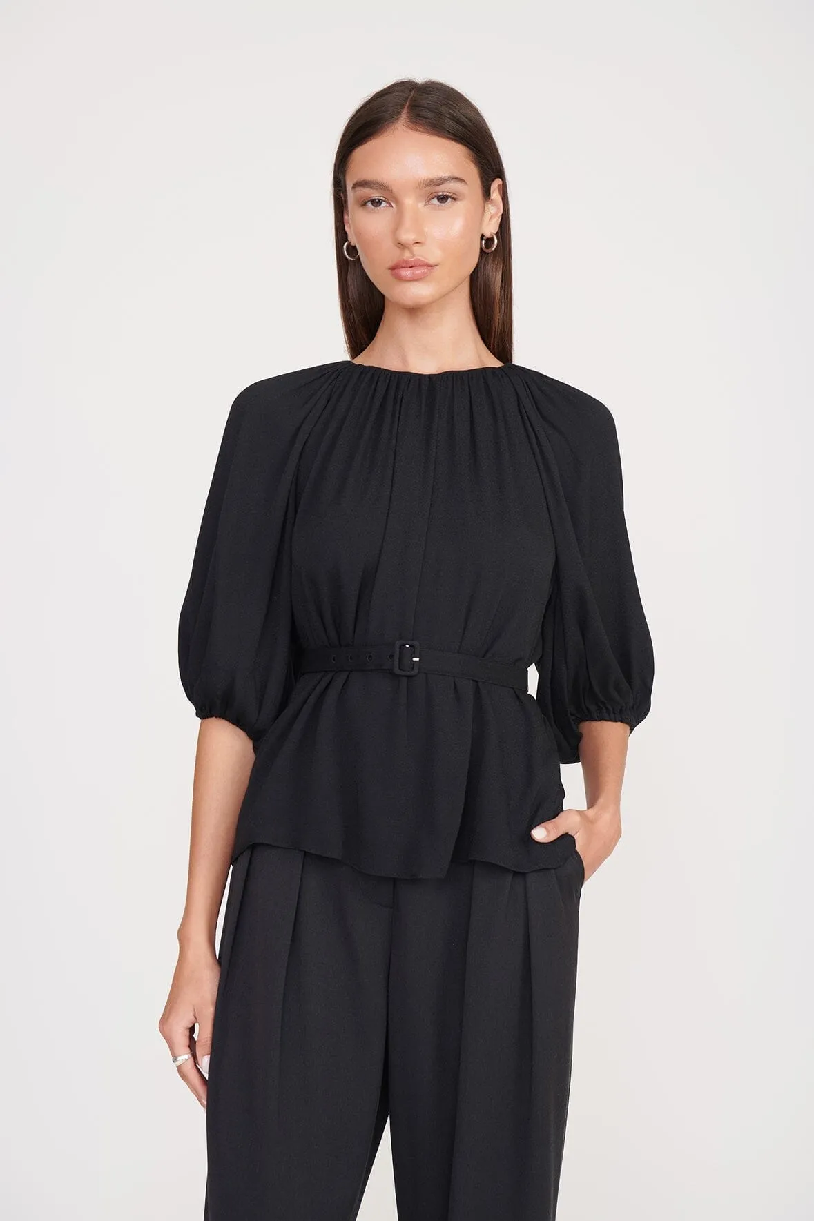 ARLO TOP | BLACK sold by STAUD