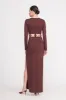 DELPHINE DRESS | DARK CHOCOLATE sold by STAUD