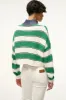 CROPPED HAMPTON SWEATER | BUNGALOW STRIPE sold by STAUD