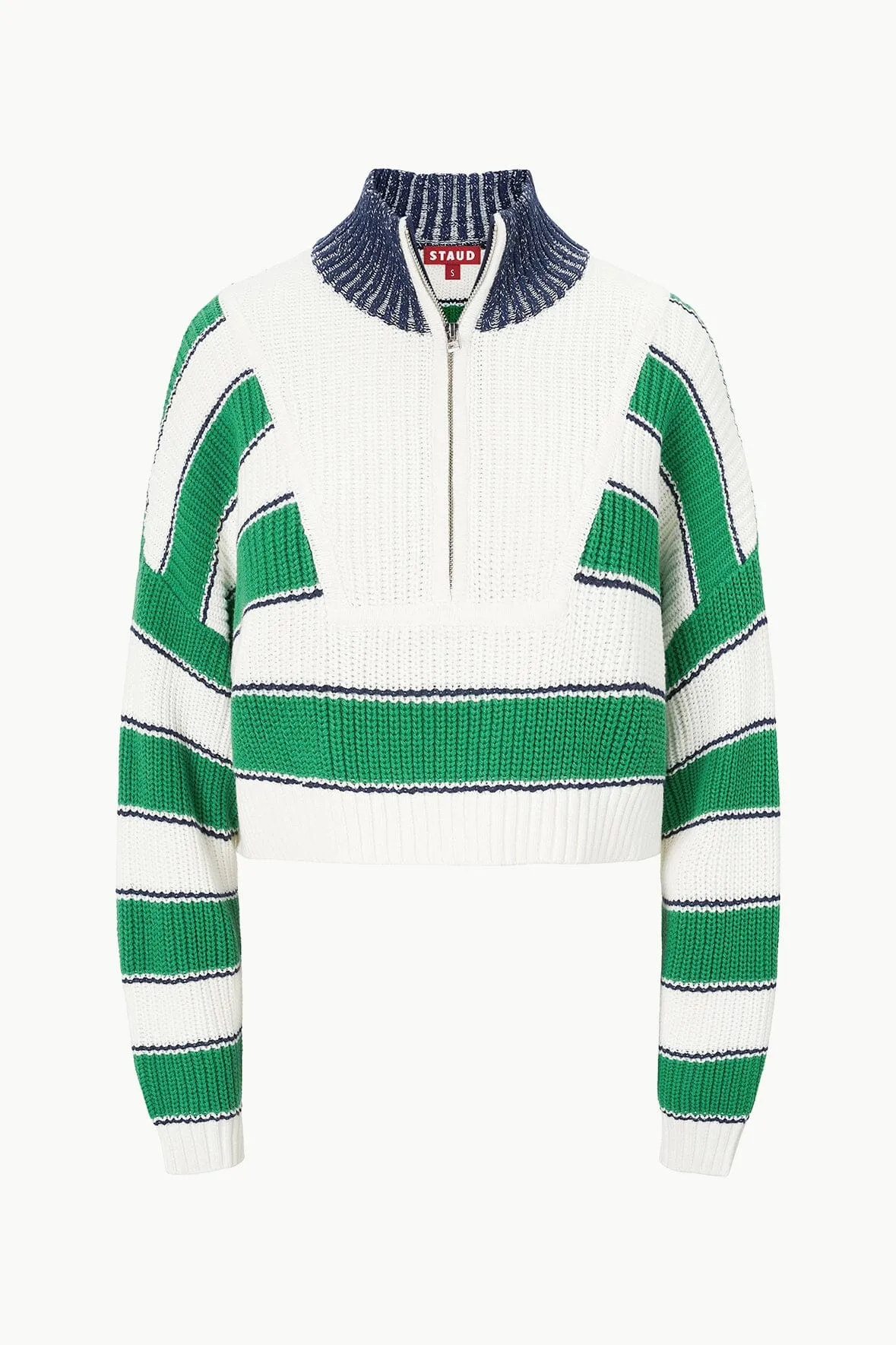 CROPPED HAMPTON SWEATER | BUNGALOW STRIPE sold by STAUD product image thumbnail 4