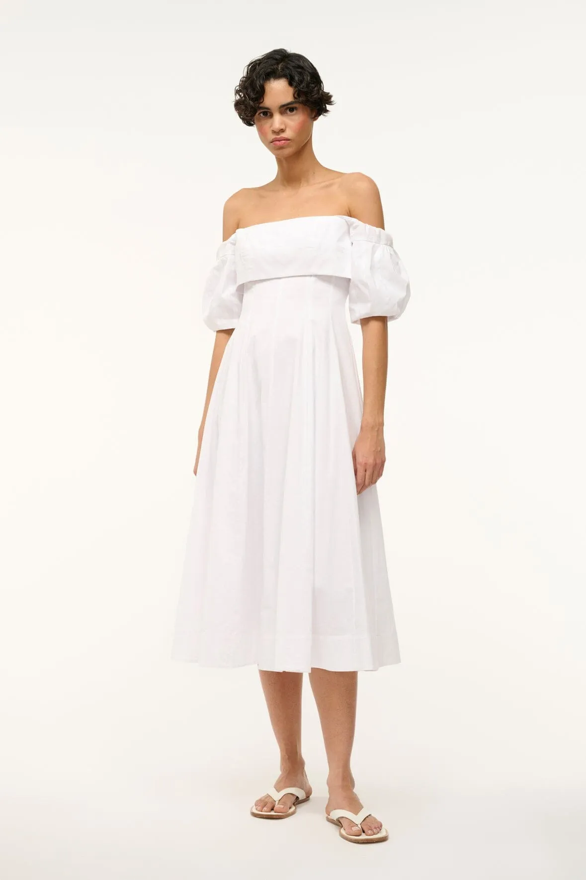 PALERMO DRESS | WHITE sold by STAUD