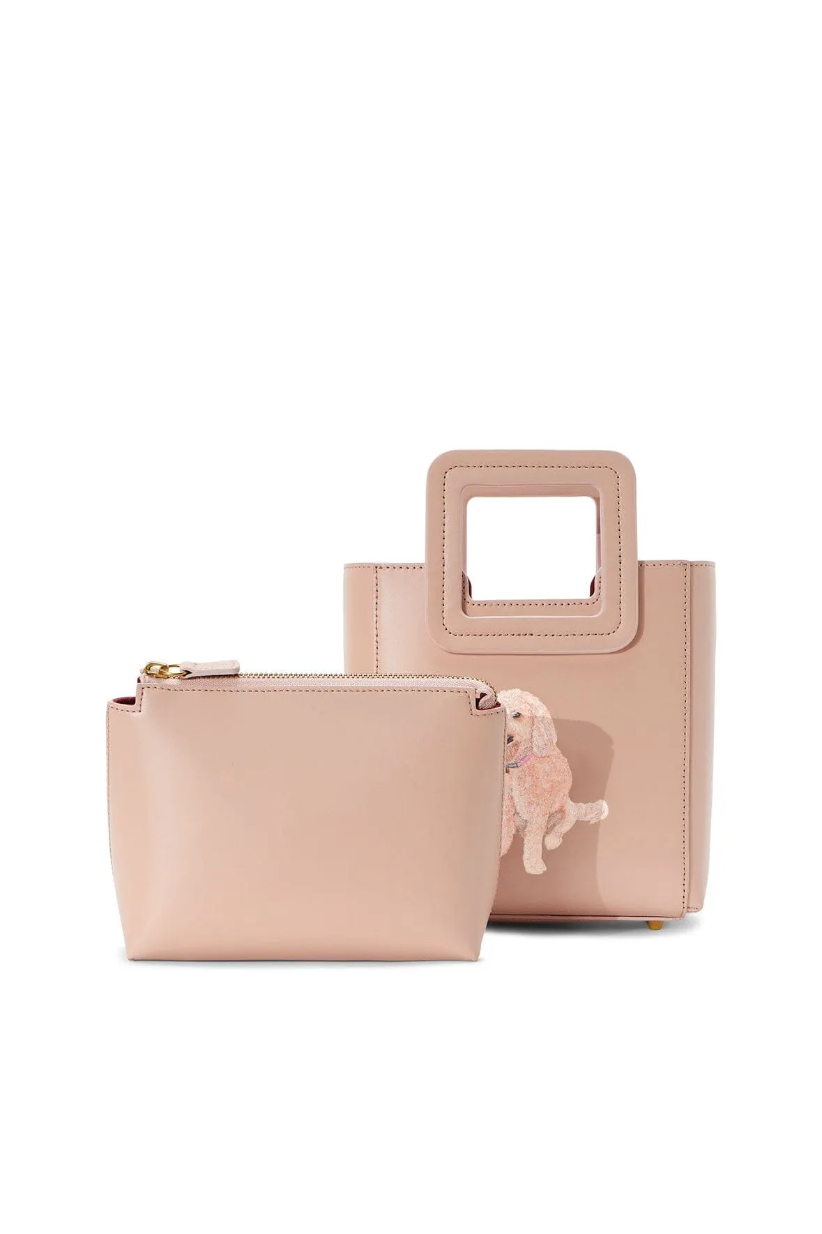 CUSTOM MINI SHIRLEY LEATHER BAG | BLUSH sold by STAUD product image thumbnail 2