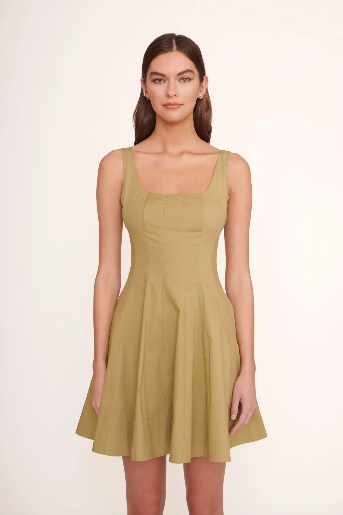 MINI WELLS DRESS | KHAKI sold by STAUD product image thumbnail 4