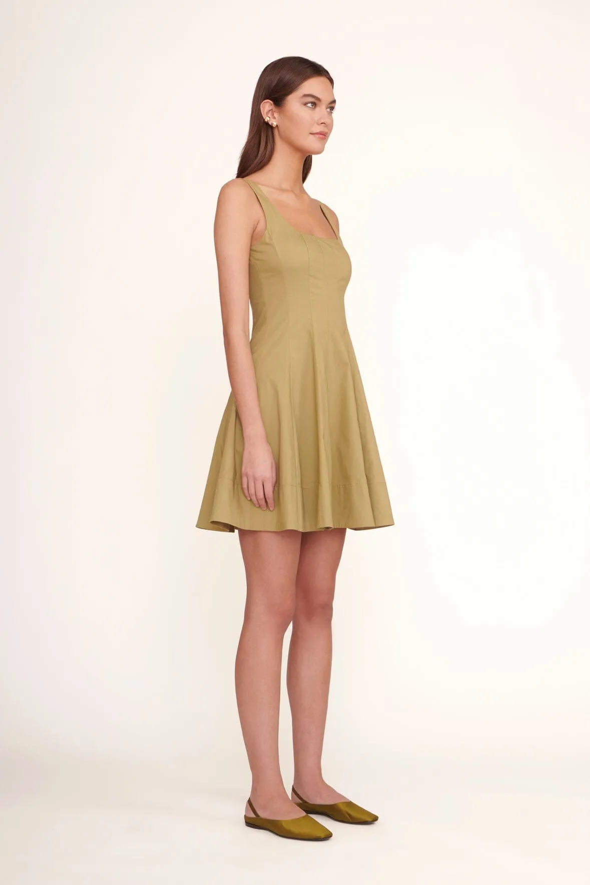 MINI WELLS DRESS | KHAKI sold by STAUD product image thumbnail 2