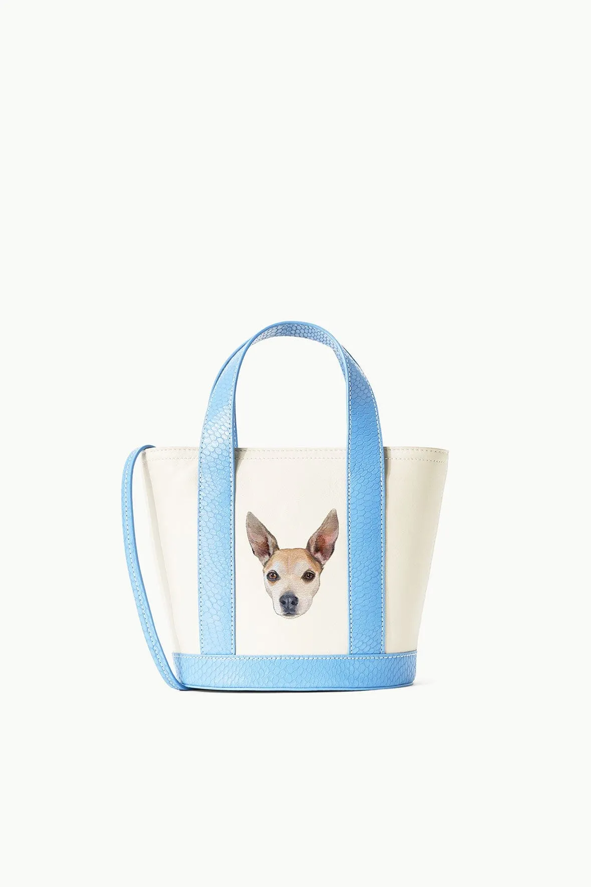 CUSTOM ALLORA MINI TOTE | CREAM STAUD BLUE sold by STAUD