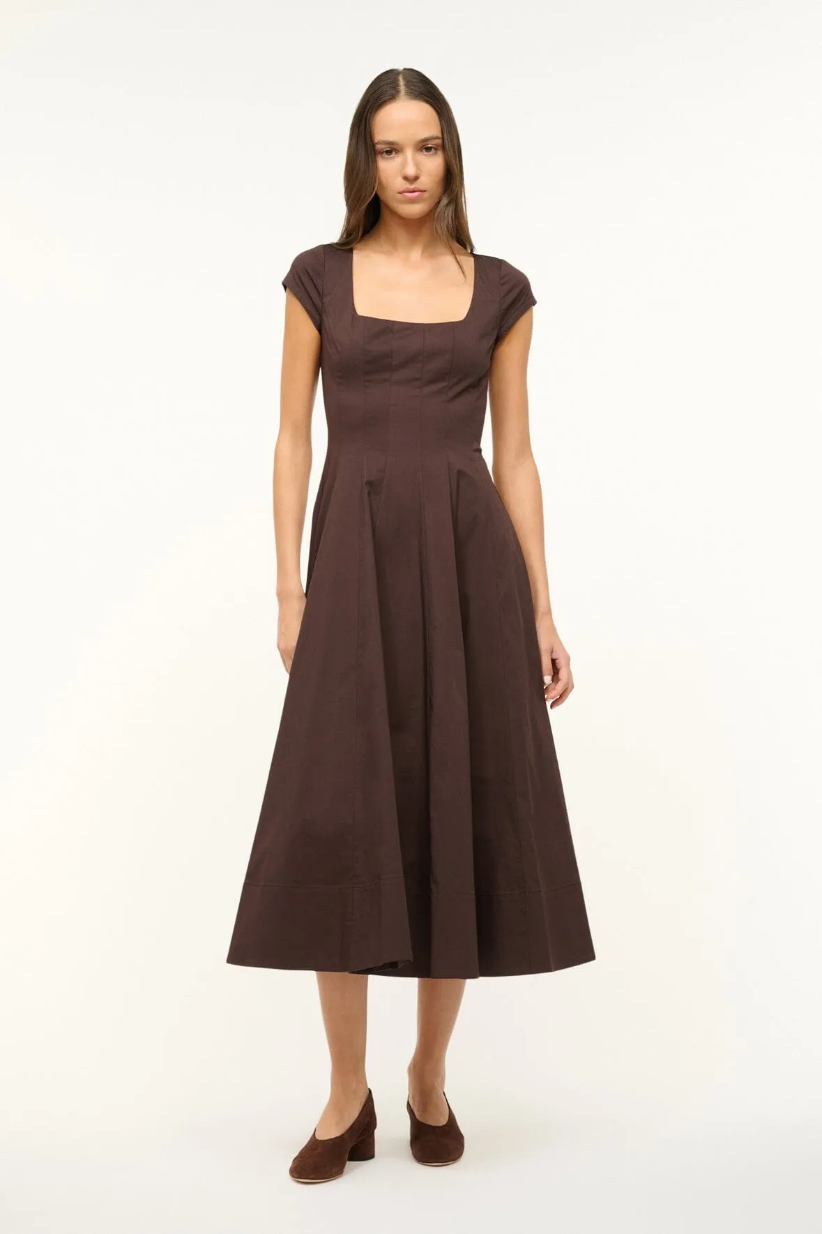 SHORT SLEEVE WELLS DRESS | EARTH sold by STAUD