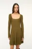 DEORA DRESS | SERGEANT GREEN sold by STAUD