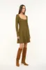 DEORA DRESS | SERGEANT GREEN sold by STAUD