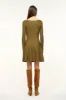 DEORA DRESS | SERGEANT GREEN sold by STAUD
