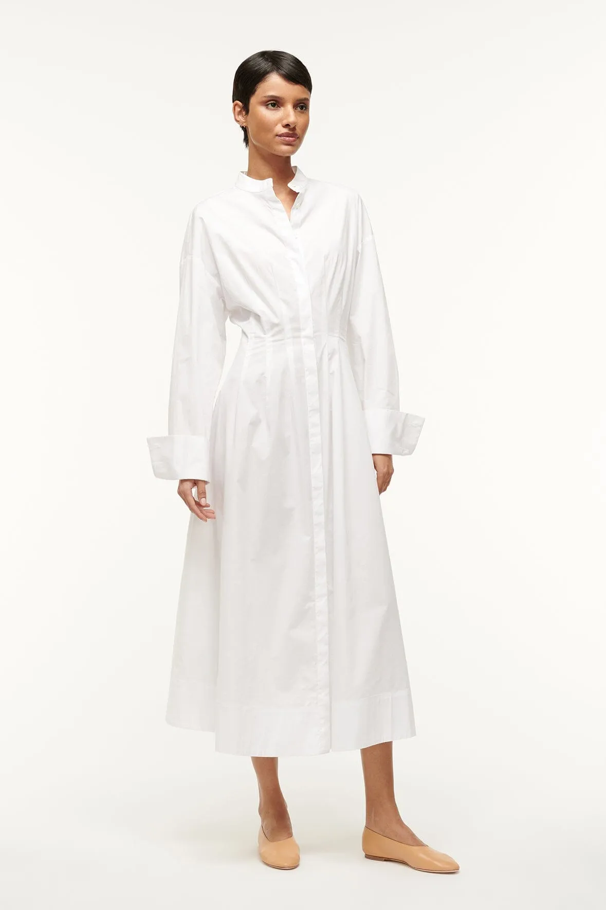 MIDI LORENZA DRESS | WHITE sold by STAUD product image thumbnail 3