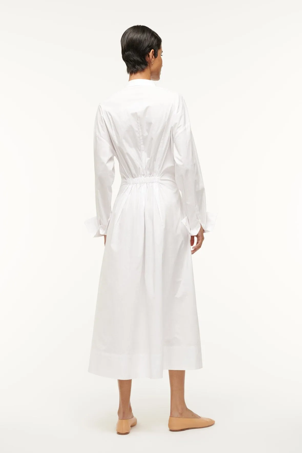 MIDI LORENZA DRESS | WHITE sold by STAUD product image thumbnail 2