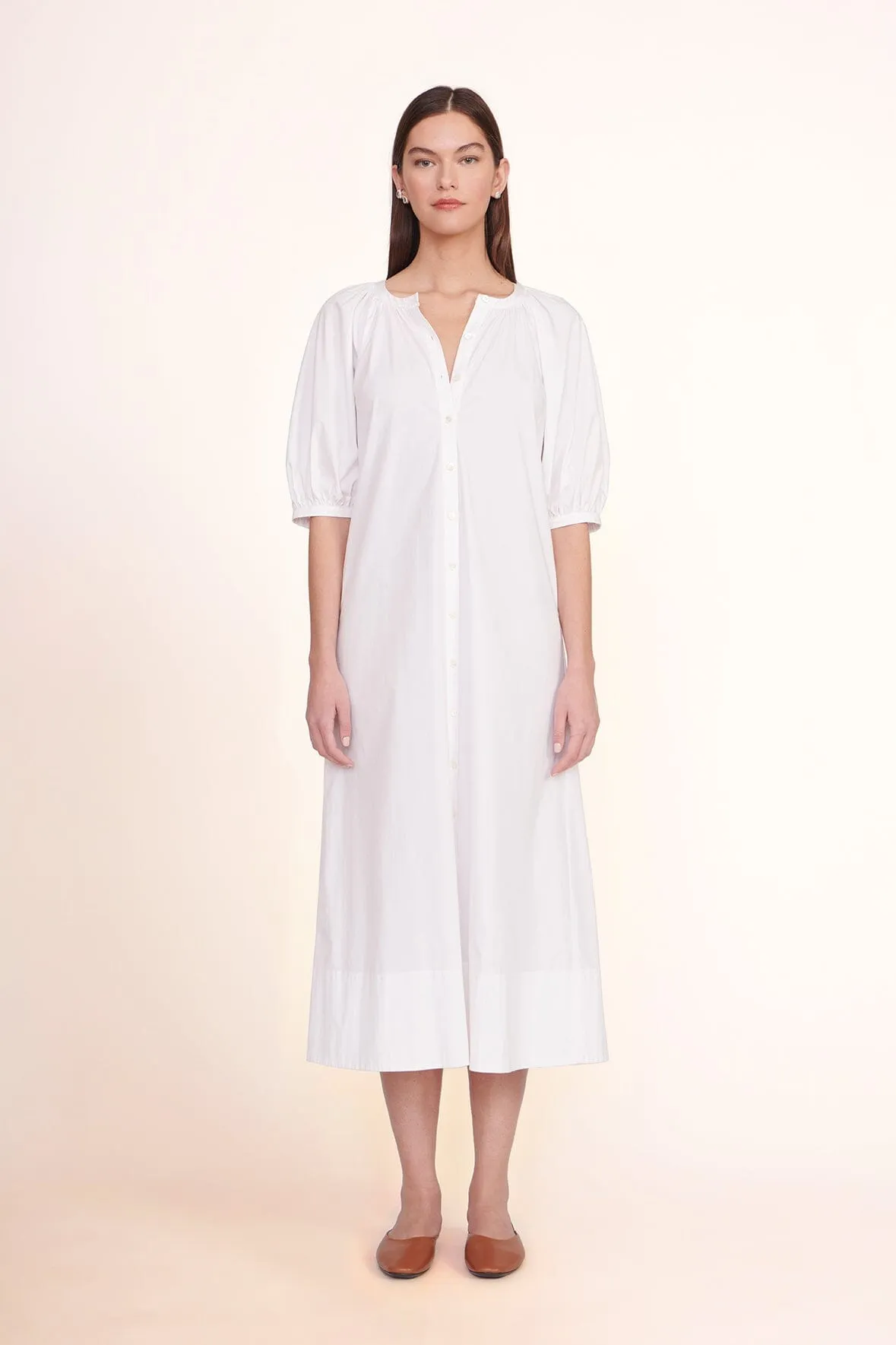 VINCENT DRESS | WHITE sold by STAUD