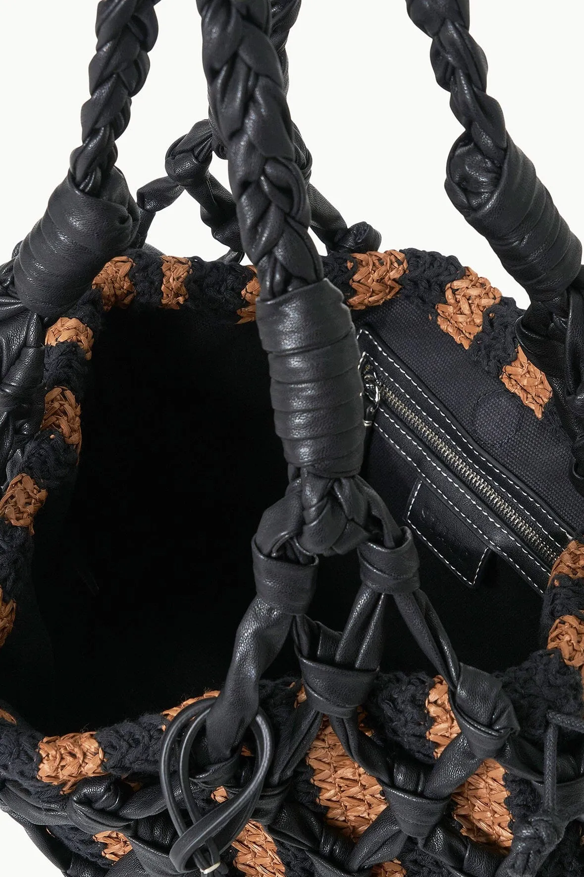 HITCH SHOULDER BAG | BLACK TAN SEASHORE STRIPE sold by STAUD product image thumbnail 5