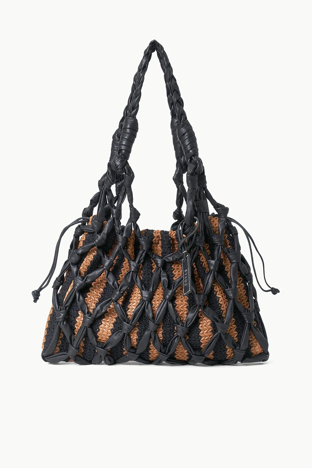 HITCH SHOULDER BAG | BLACK TAN SEASHORE STRIPE sold by STAUD