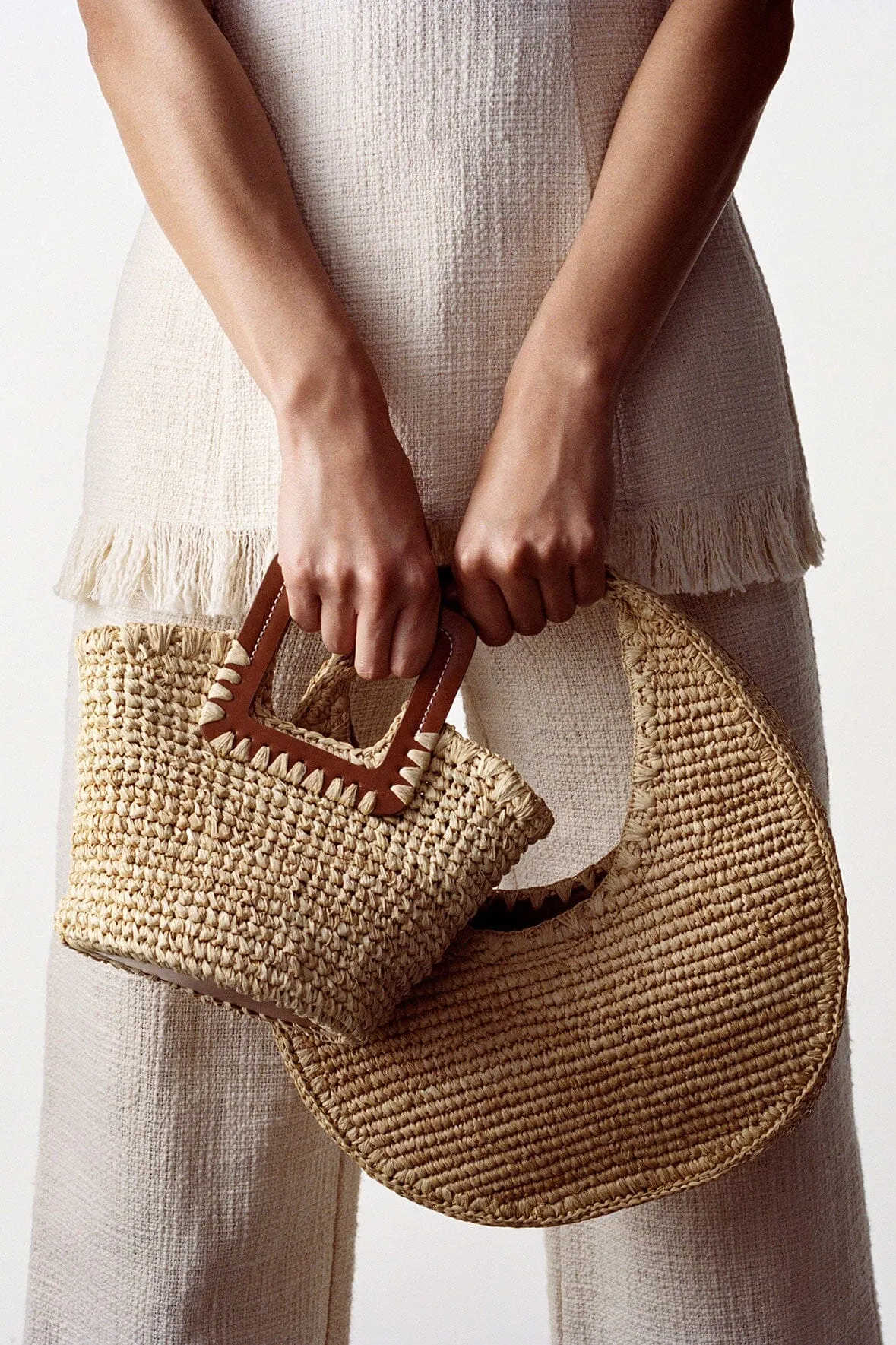 SHIRLEY MINI BUCKET BAG | NATURAL RAFFIA sold by STAUD product image thumbnail 2