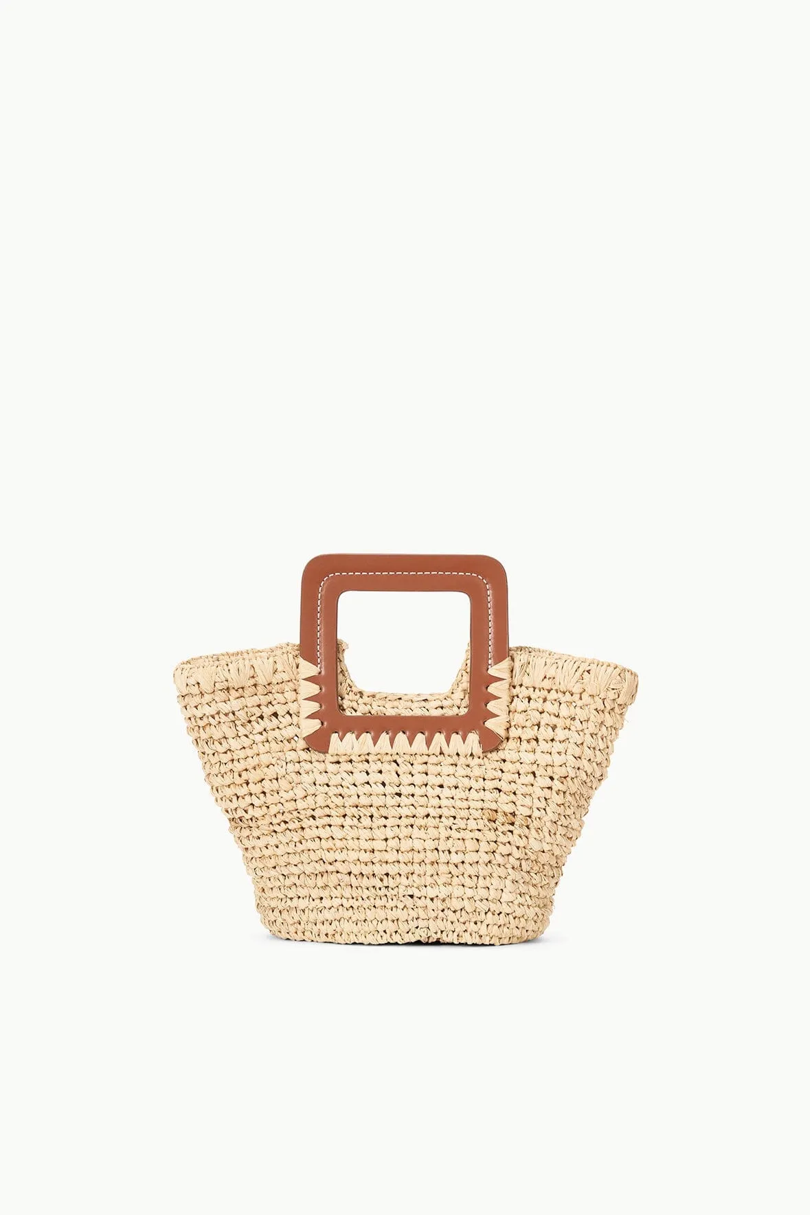 SHIRLEY MINI BUCKET BAG | NATURAL RAFFIA sold by STAUD