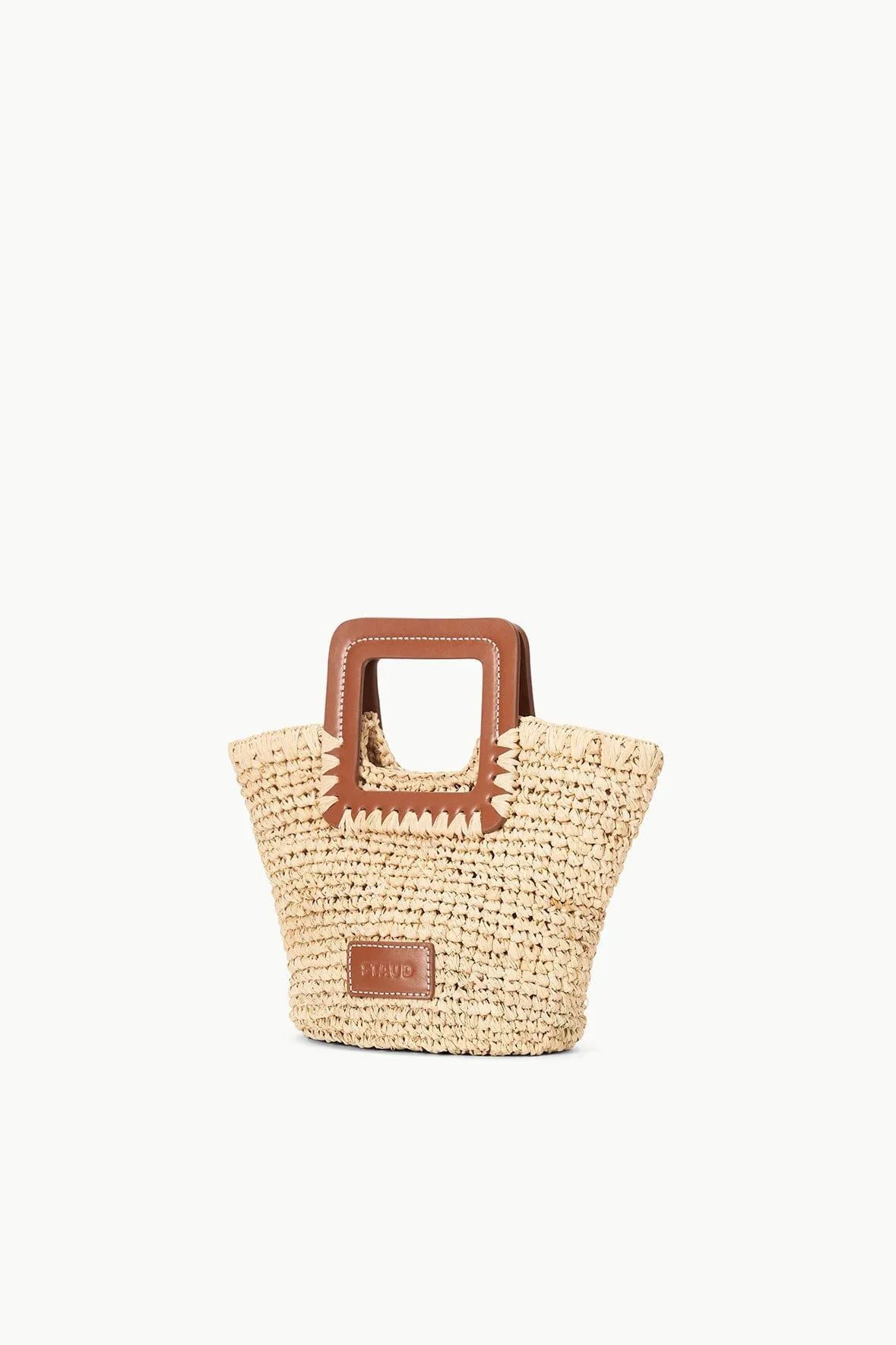SHIRLEY MINI BUCKET BAG | NATURAL RAFFIA sold by STAUD product image thumbnail 3