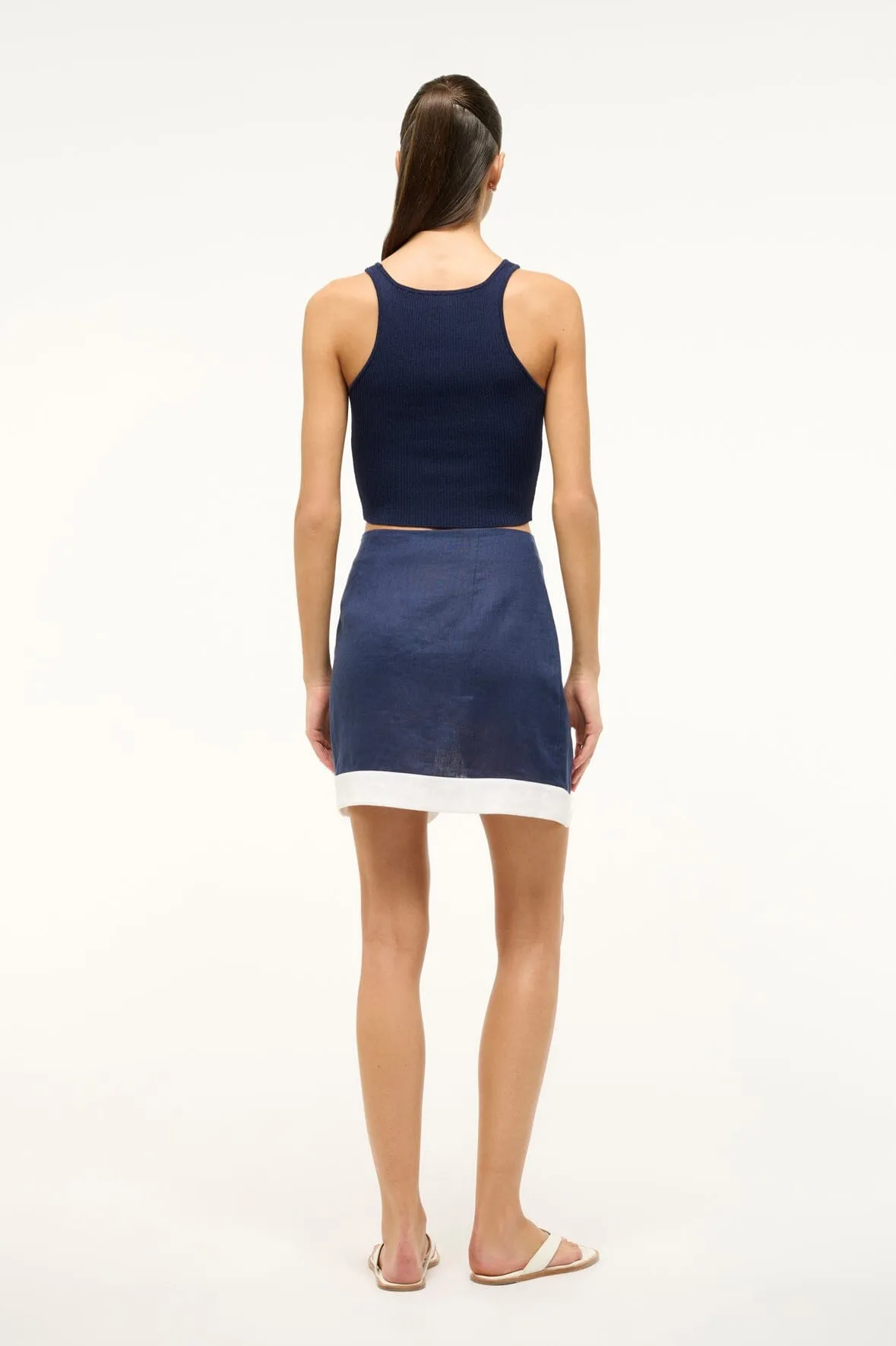 LEANDRO SKIRT | NAVY WHITE sold by STAUD product image thumbnail 3