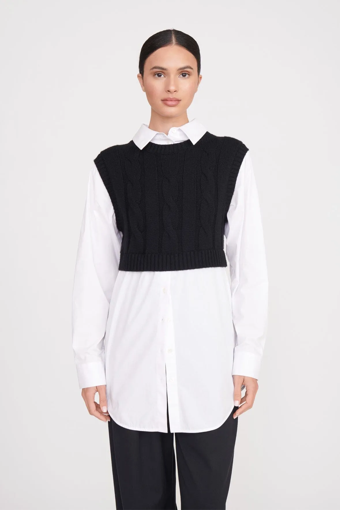 COOPER TOP | BLACK WHITE sold by STAUD
