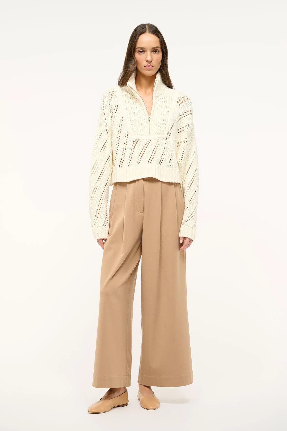 CROPPED HAMPTON SWEATER | IVORY sold by STAUD product image thumbnail 2