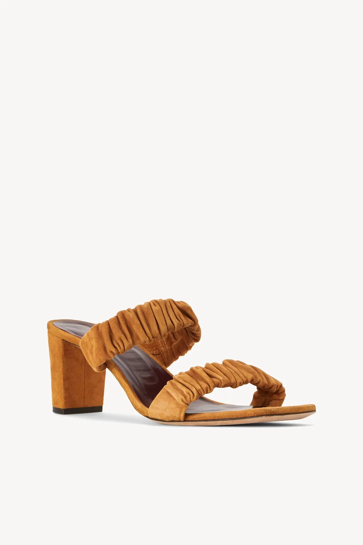 FRANKIE RUCHED SANDAL | CASHEW SUEDE sold by STAUD product image thumbnail 3