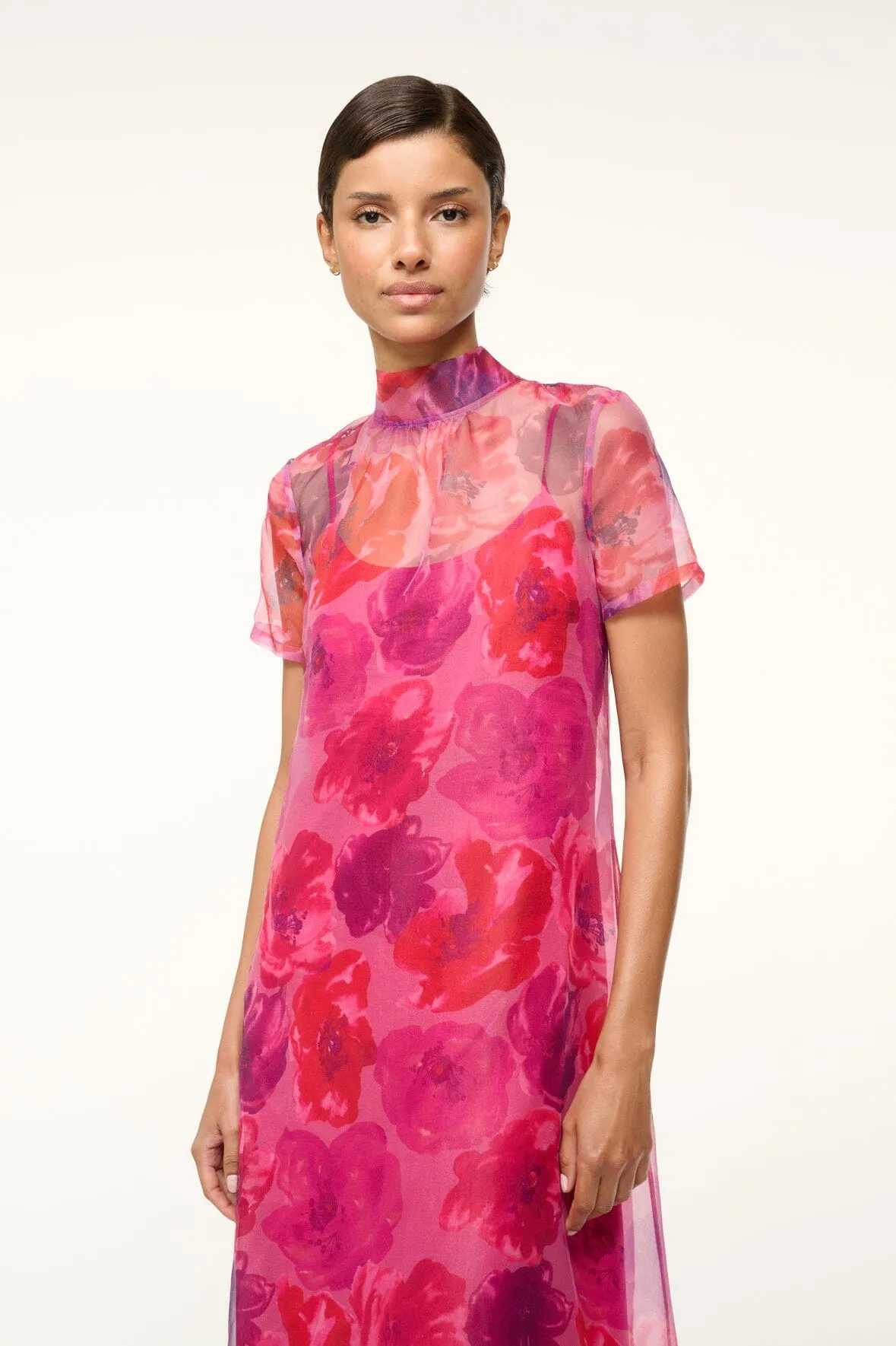 CALLUNA DRESS | MAGENTA PAINTED FLORAL sold by STAUD product image thumbnail 4