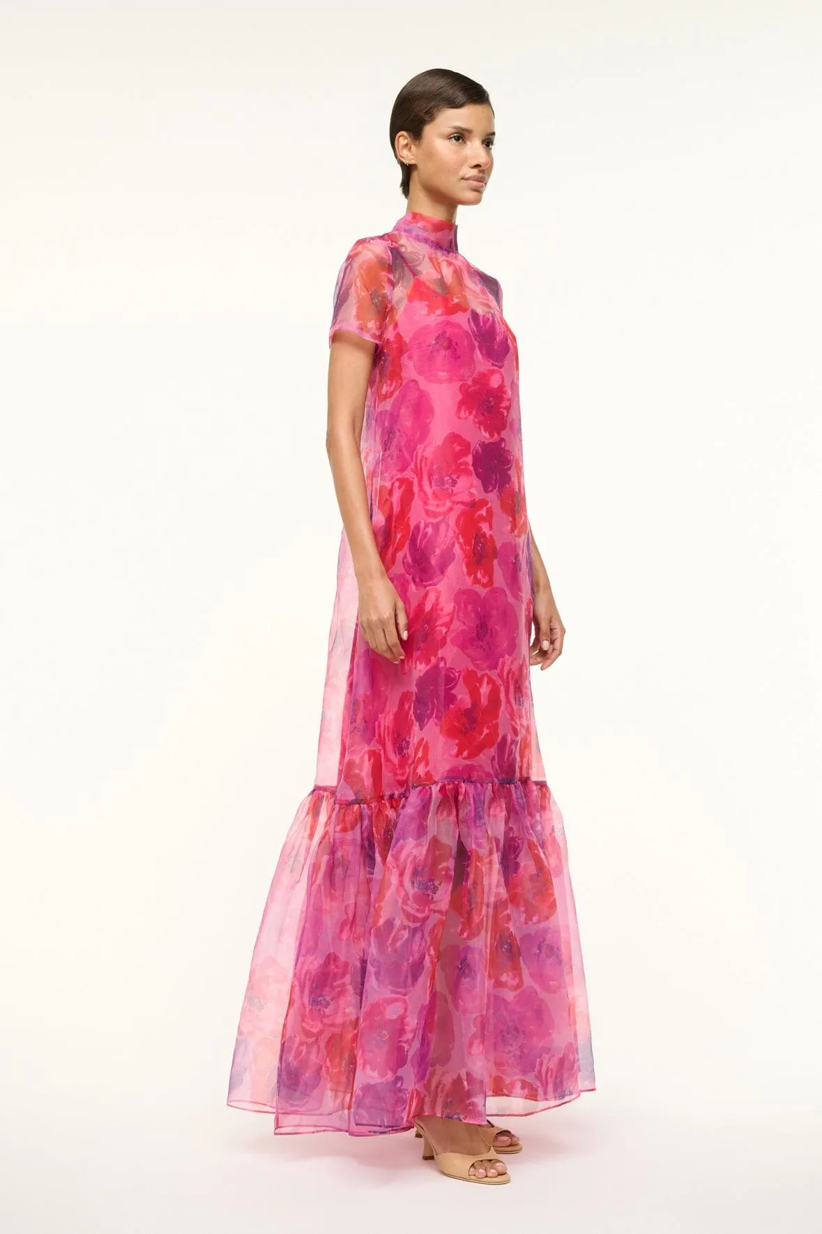 CALLUNA DRESS | MAGENTA PAINTED FLORAL sold by STAUD product image thumbnail 3