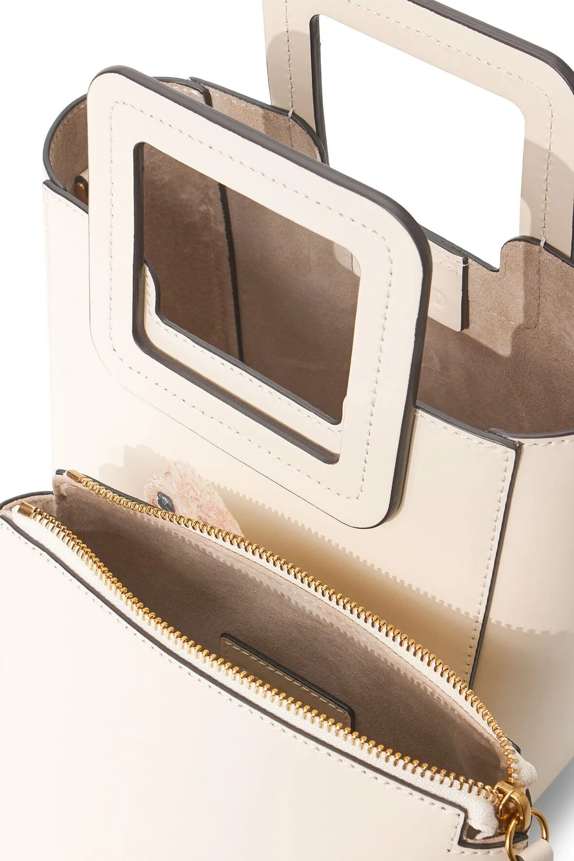 CUSTOM MINI SHIRLEY LEATHER BAG | CREAM sold by STAUD product image thumbnail 5
