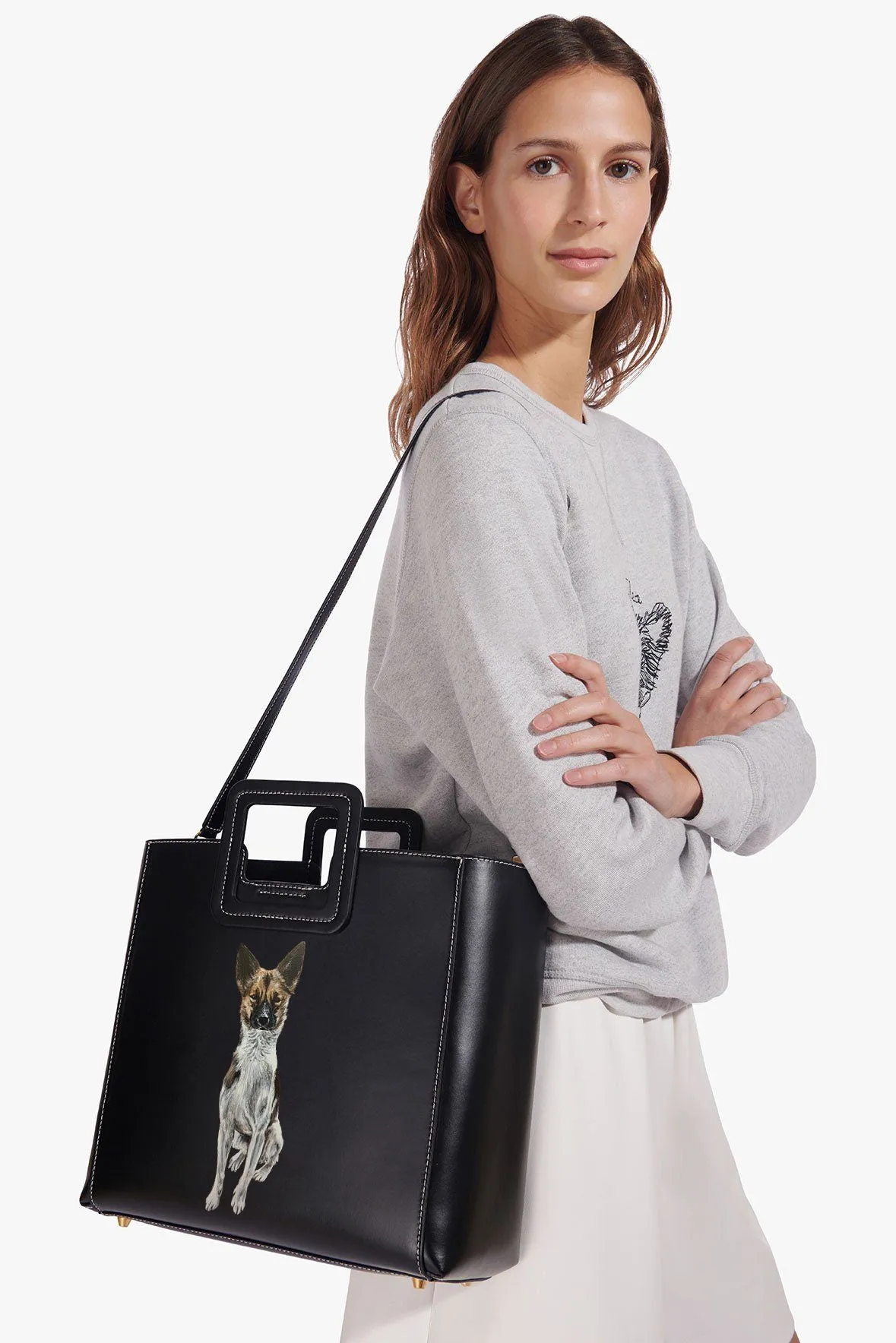 CUSTOM SHIRLEY LEATHER BAG | BLACK sold by STAUD product image thumbnail 3