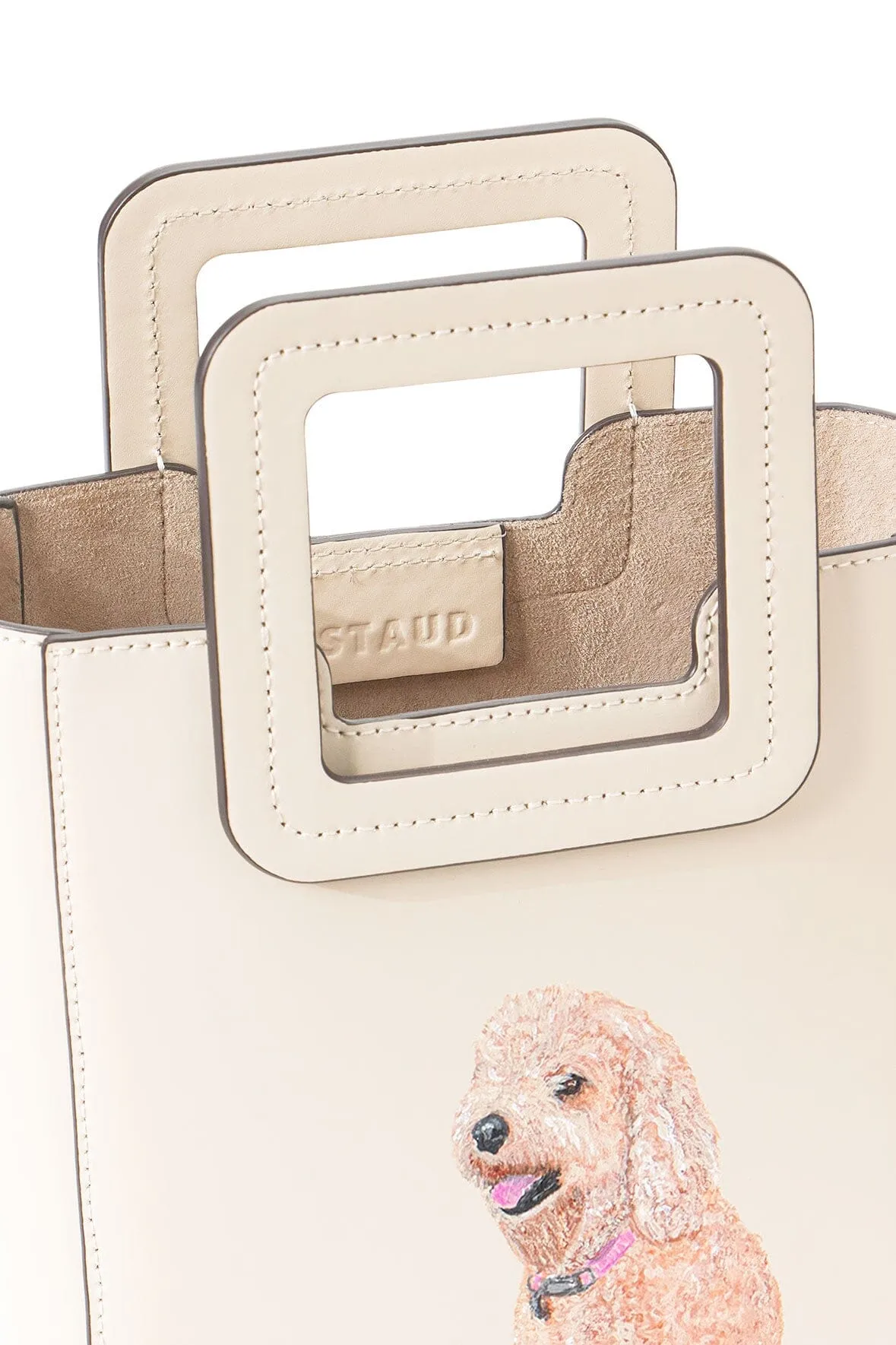 CUSTOM MINI SHIRLEY LEATHER BAG | CREAM sold by STAUD product image thumbnail 4