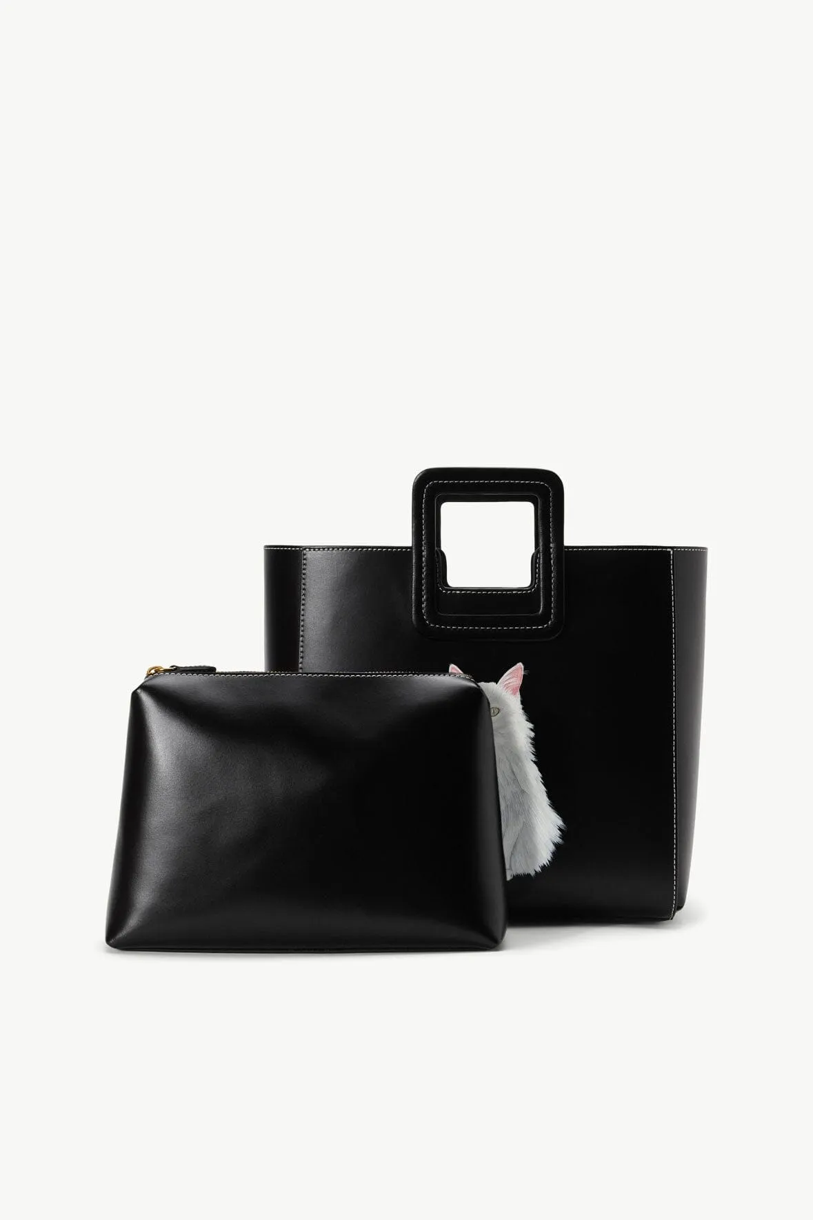 CUSTOM SHIRLEY LEATHER BAG | BLACK sold by STAUD product image thumbnail 5