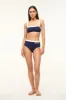 DEVON HIGH RISE BIKINI BOTTOM | NAVY IVORY sold by STAUD