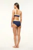 DEVON HIGH RISE BIKINI BOTTOM | NAVY IVORY sold by STAUD