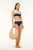 DEVON HIGH RISE BIKINI BOTTOM | NAVY IVORY sold by STAUD