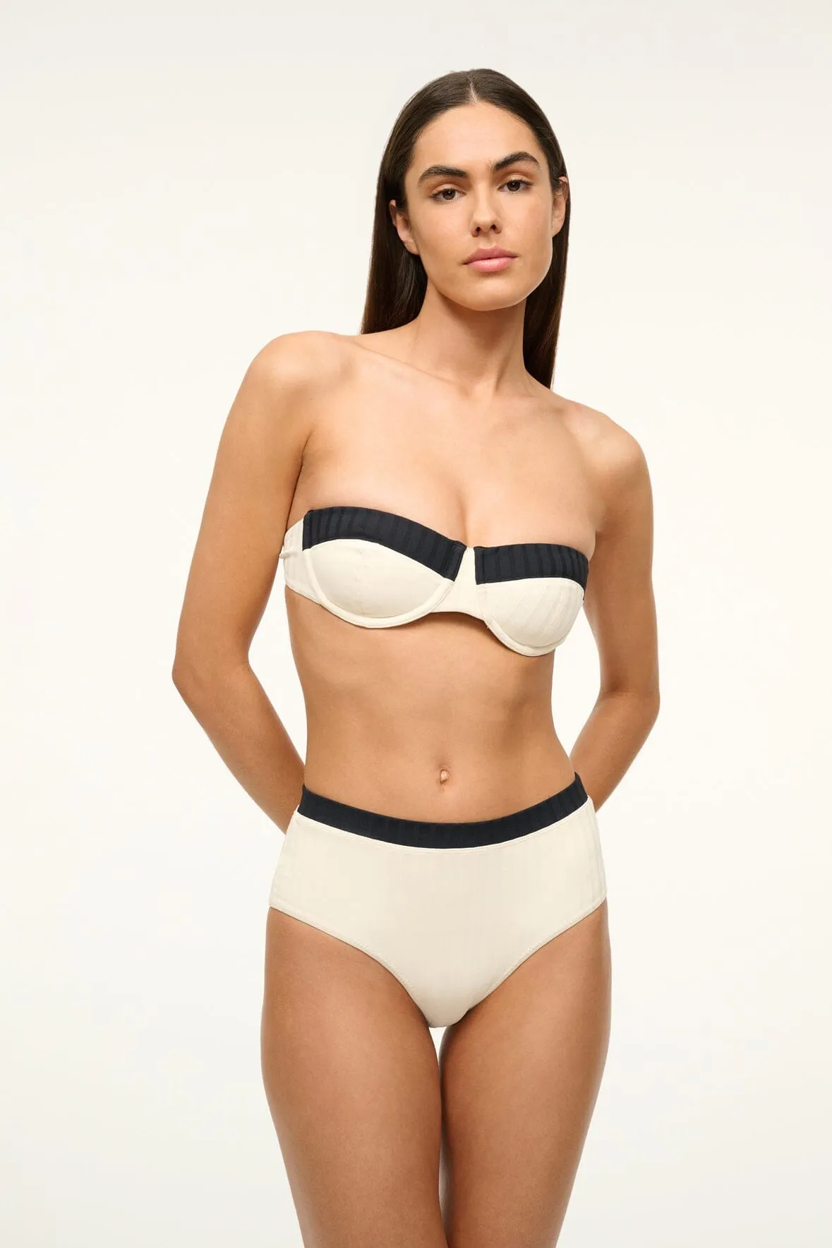 JO BALCONETTE BIKINI TOP | IVORY BLACK sold by STAUD product image thumbnail 3