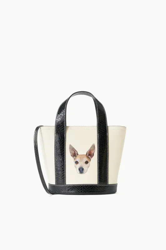 CUSTOM ALLORA MINI TOTE | CREAM BLACK sold by STAUD