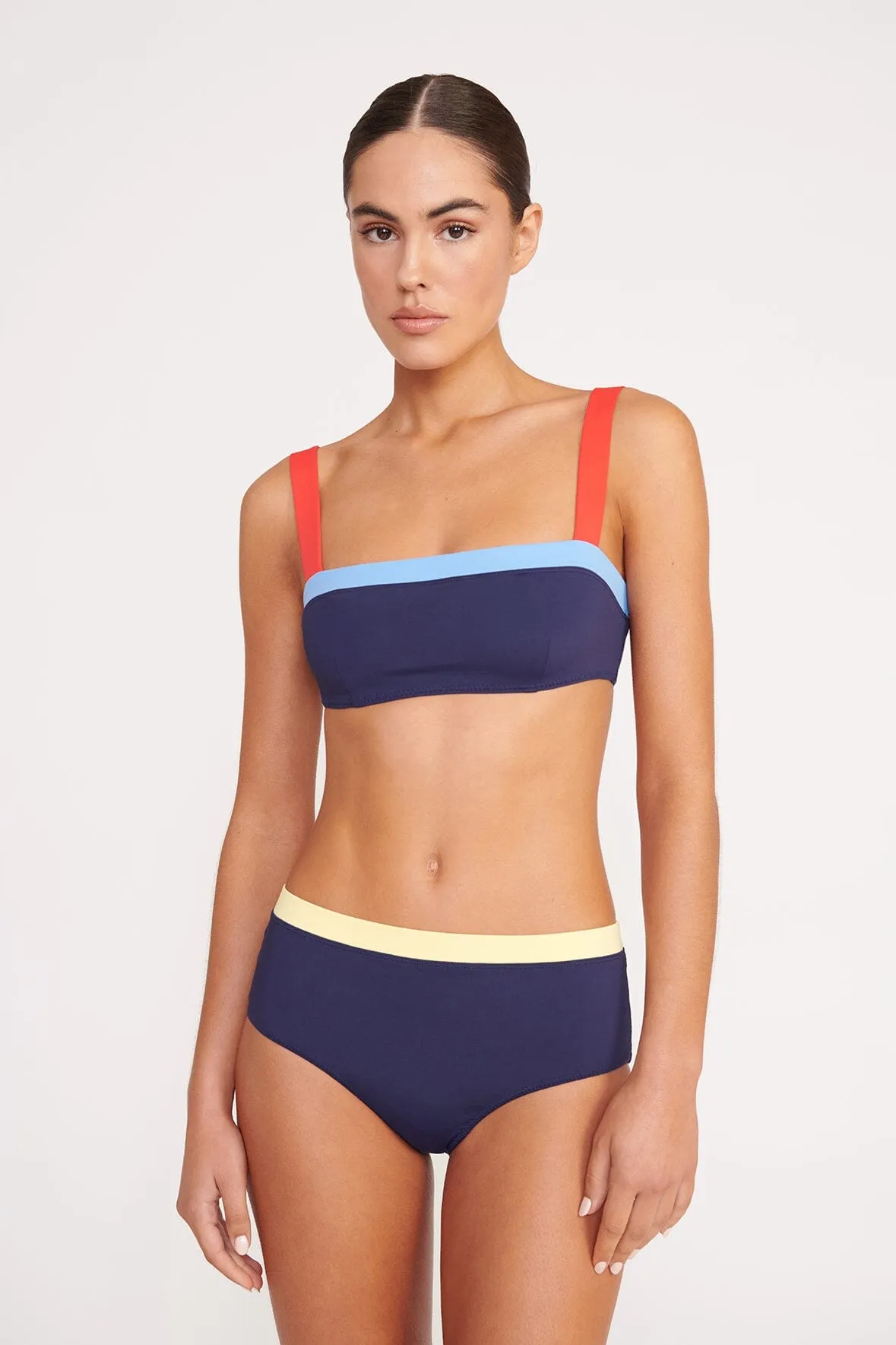 LIV BIKINI TOP | NAVY COLORBLOCK sold by STAUD product image thumbnail 3