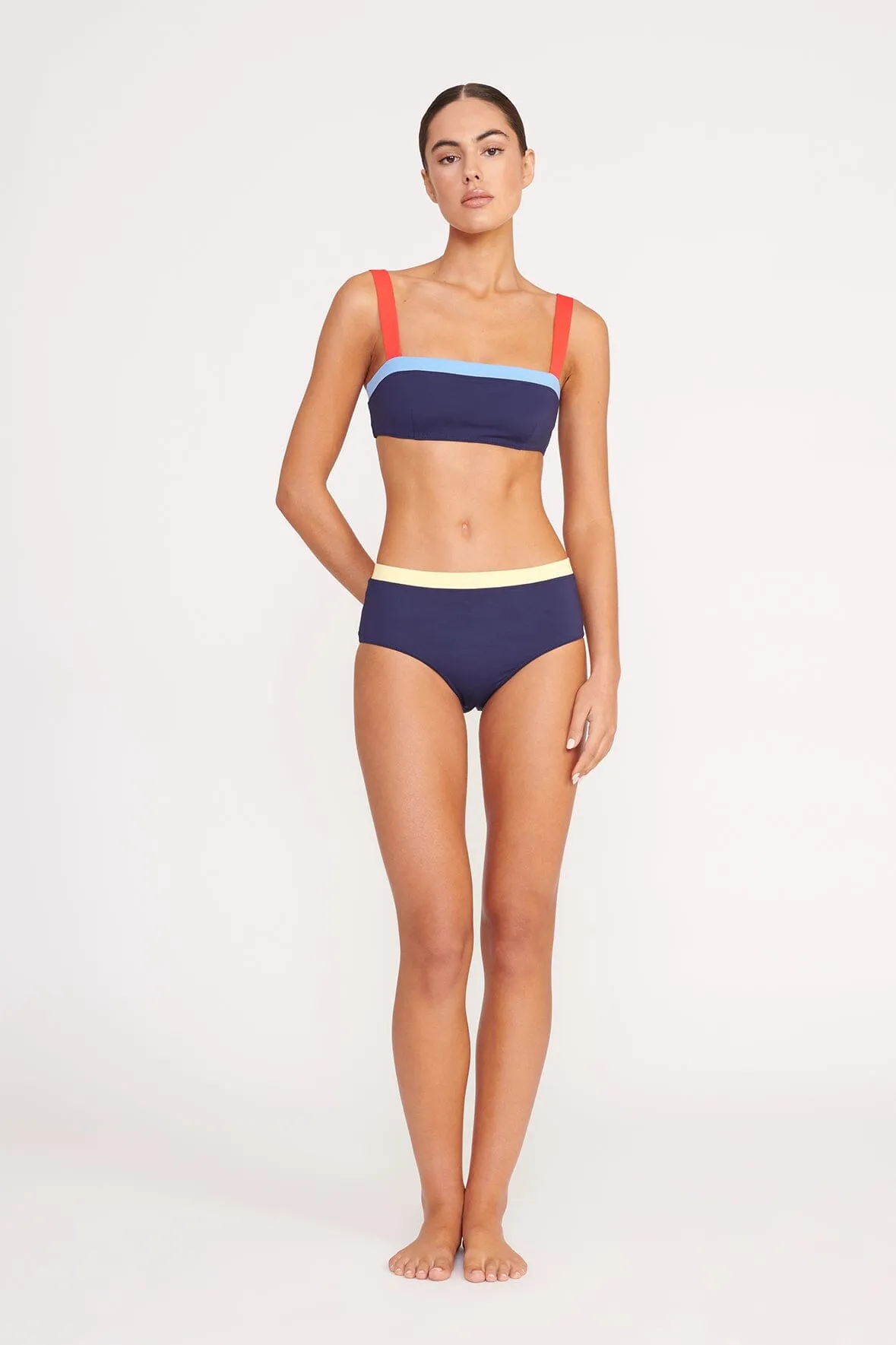 LIV BIKINI TOP | NAVY COLORBLOCK sold by STAUD
