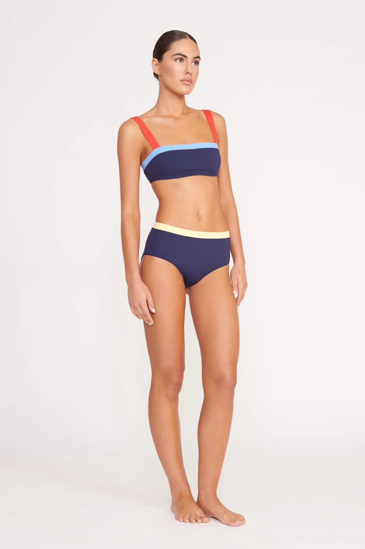 LIV BIKINI TOP | NAVY COLORBLOCK sold by STAUD product image thumbnail 2