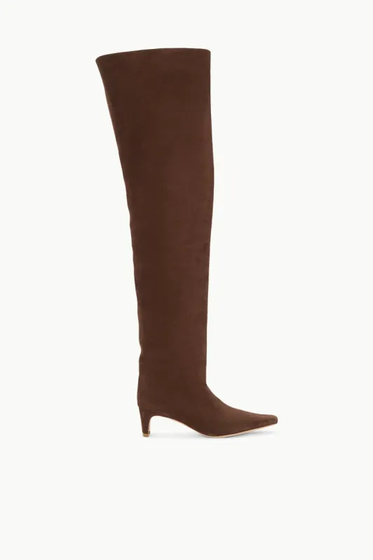 WALLY OVER-THE-KNEE BOOT | MAHOGANY SUEDE sold by STAUD