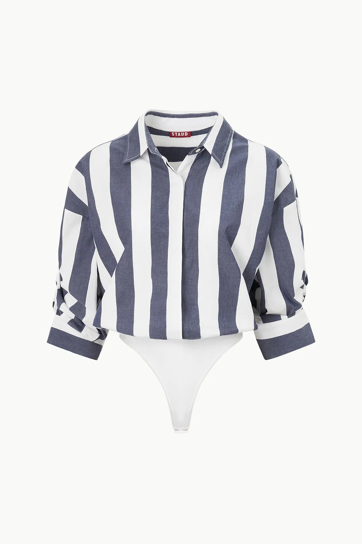 TRAVERSE BODYSUIT | NAVY BRETON STRIPE sold by STAUD product image thumbnail 5