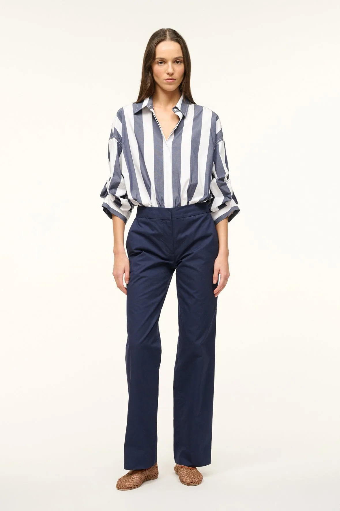 TRAVERSE BODYSUIT | NAVY BRETON STRIPE sold by STAUD product image thumbnail 2