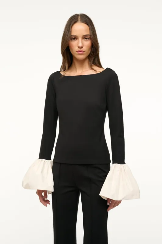 PAIGE TOP | BLACK IVORY sold by STAUD