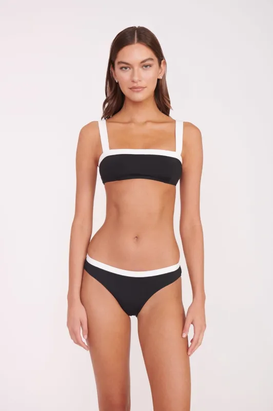 GEMMA BIKINI BOTTOM | BLACK WHITE sold by STAUD