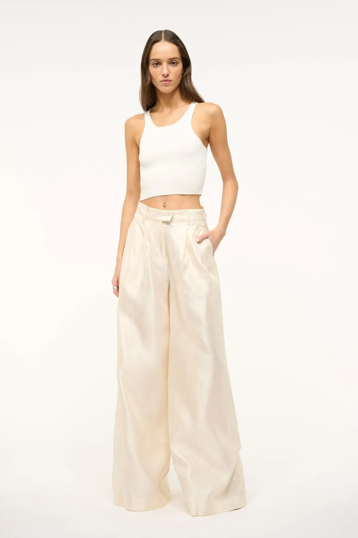 SASHA PANT | IVORY sold by STAUD