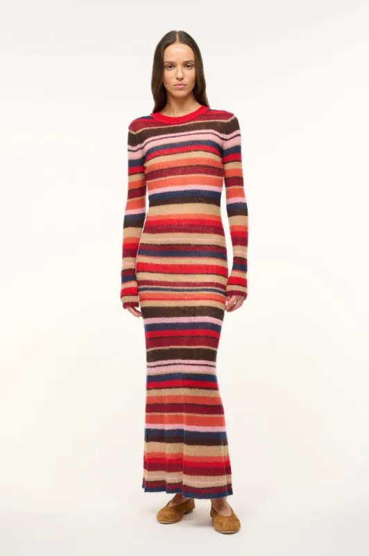 EIZA DRESS | AUTUMNAL FADED STRIPE sold by STAUD