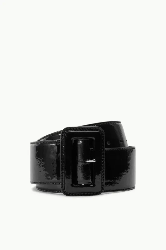 WIDE WAIST BELT | BLACK PATENT sold by STAUD
