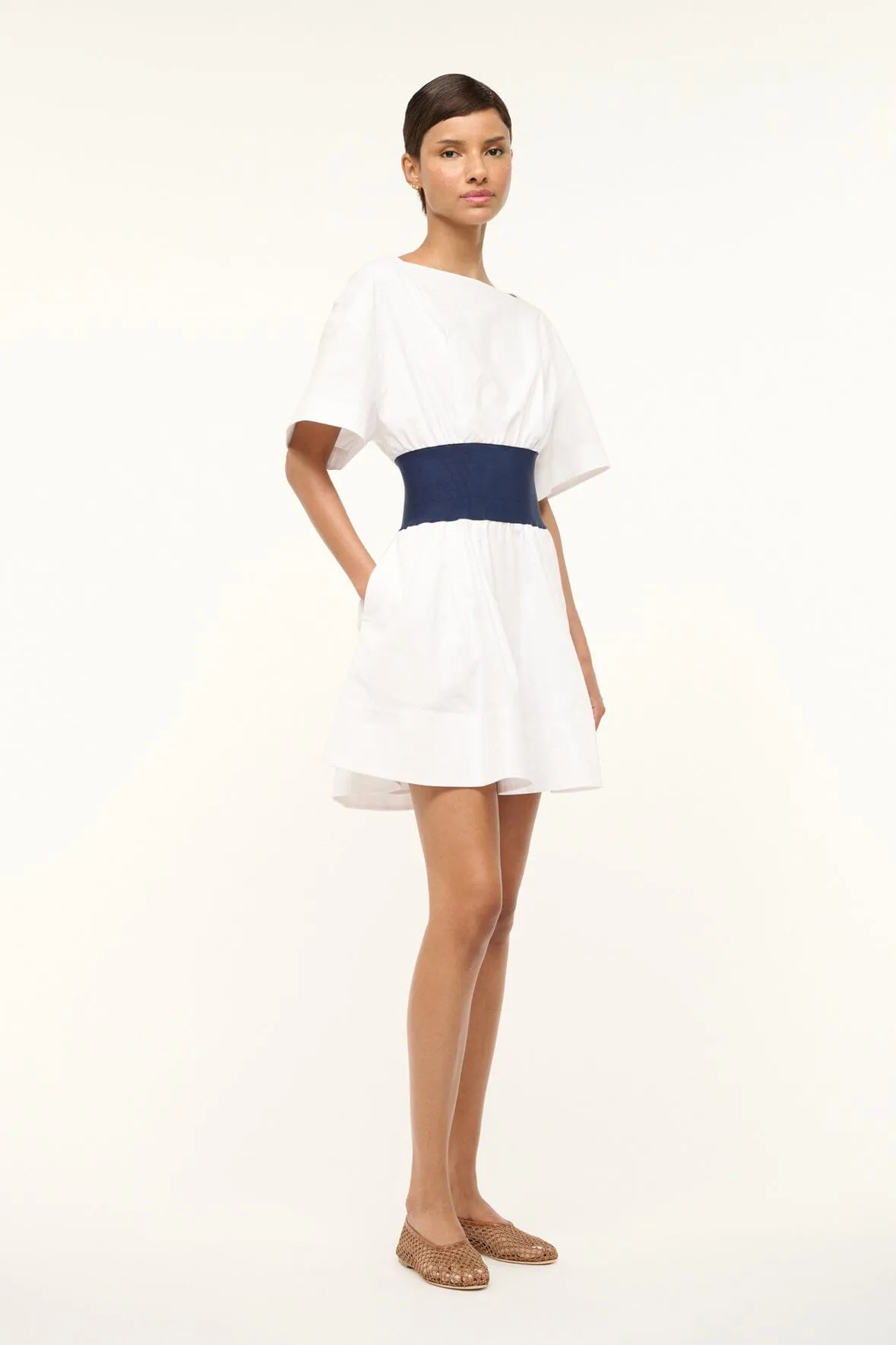 MINI AMY DRESS | WHITE NAVY sold by STAUD product image thumbnail 2