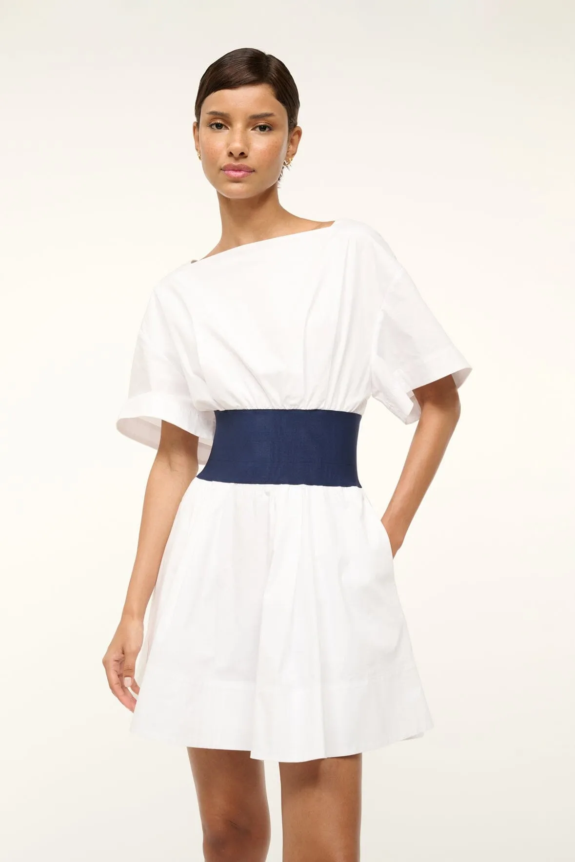 MINI AMY DRESS | WHITE NAVY sold by STAUD product image thumbnail 3